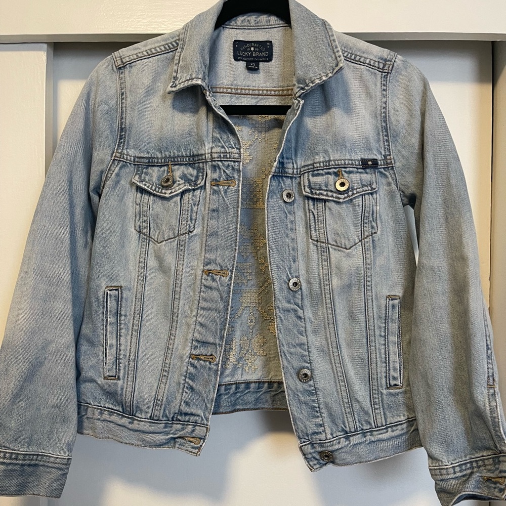 Lucky Brand embroidered jean jacket